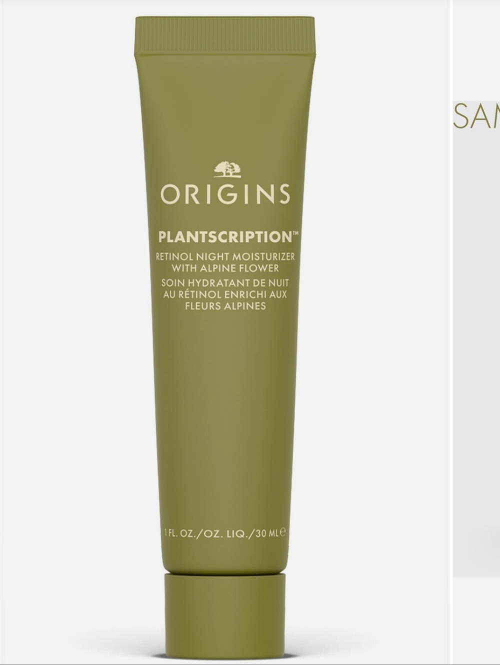 Origins Plantscription Retinol Night Moisturizer W/Alpine Flower 1 fl Oz 30mle